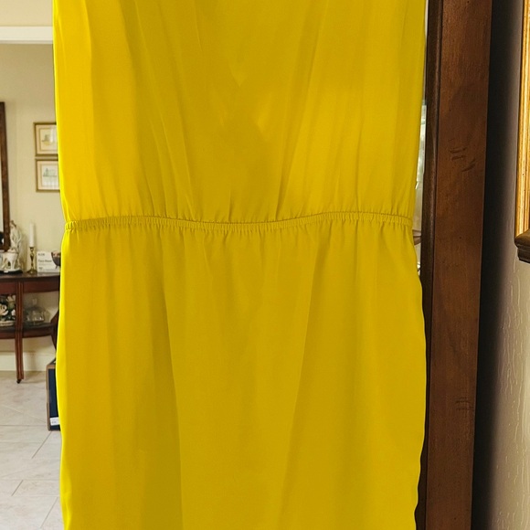 Yoana Baracshi Chartreuse  silk blend sheath dress size 10, fits more like 8. - Picture 8 of 13